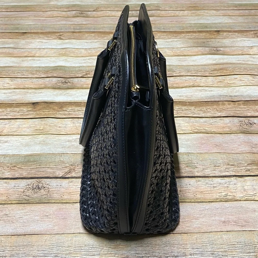 Tory Burch Robinson Basket-Weave Dome Satchel Bag - Picture 10 of 16